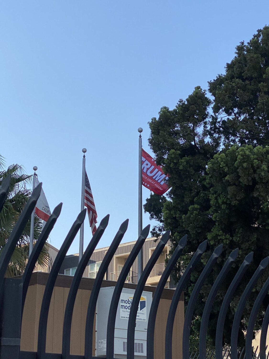 Long Beach city flag replaced with Trump political flag at police headquarters 
