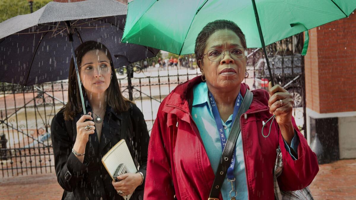 Rose Byrne and Oprah Winfrey in a scene from HBO film "The Immortal Life of Henrietta Lacks." (Quantrell Colbert / AP Photo)