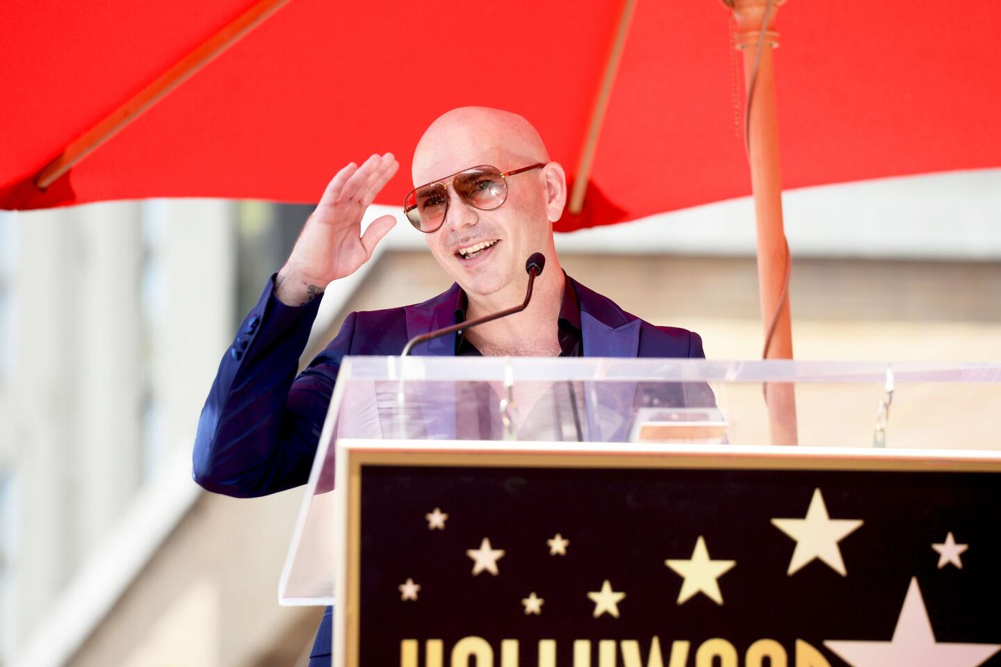 Pitbull Honored With Star On The Hollywood Walk Of Fame