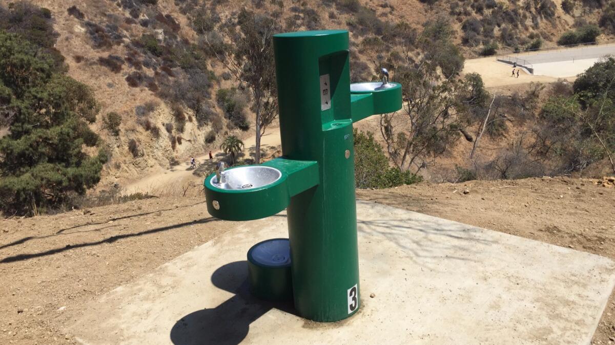 One of the new fountains at Runyon Canyon.