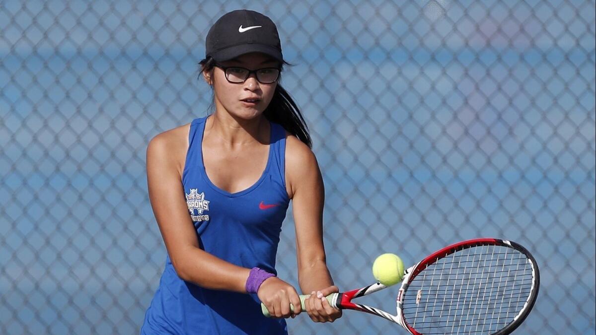 Charisse Vu is part of Fountain Valley High's No. 1 doubles team this year.