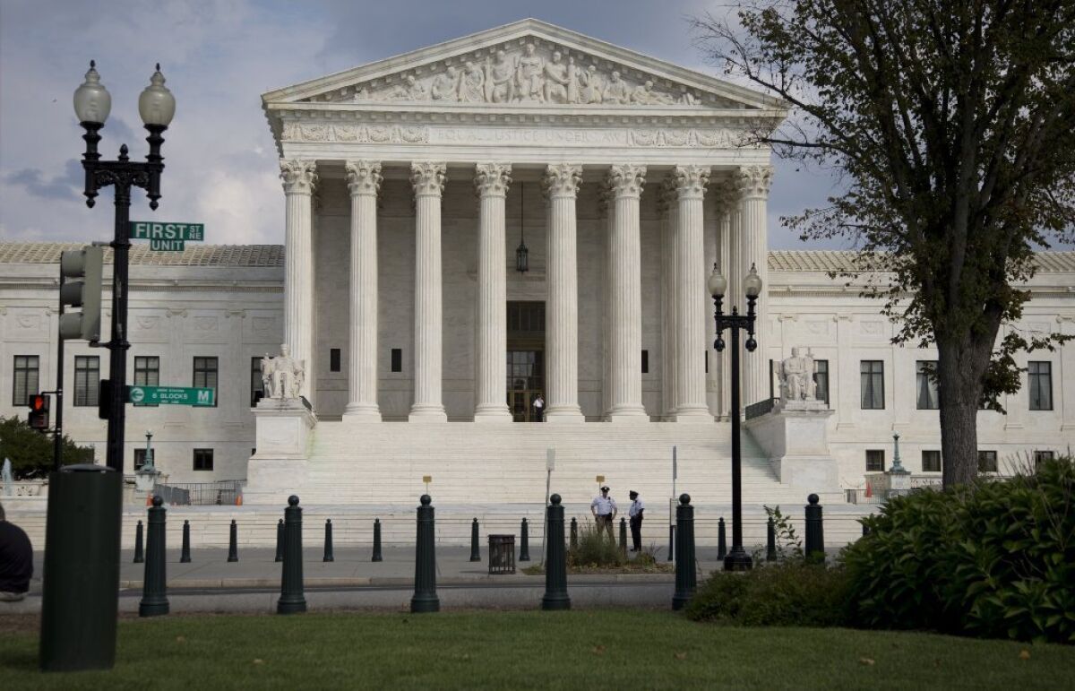 The U.S. Supreme Court building in Washington in September. The justices will hear a case on judicial elections.