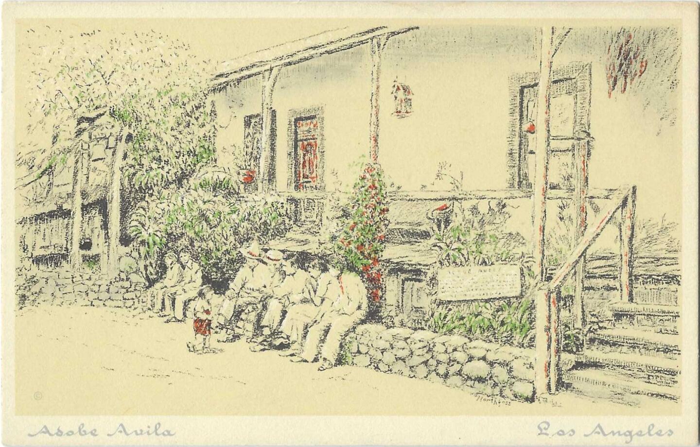 Another postcard of the Avila Adobe