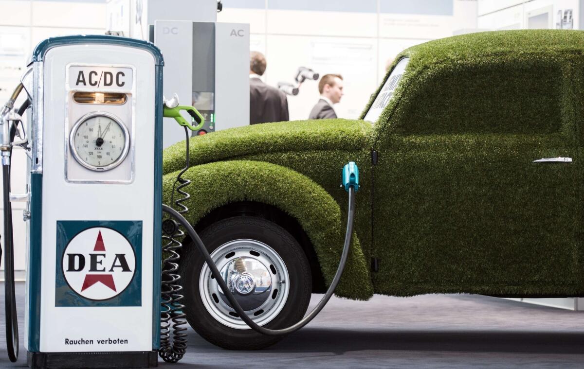 Even a grass-covered electric VW beetle needs recharging now and then.