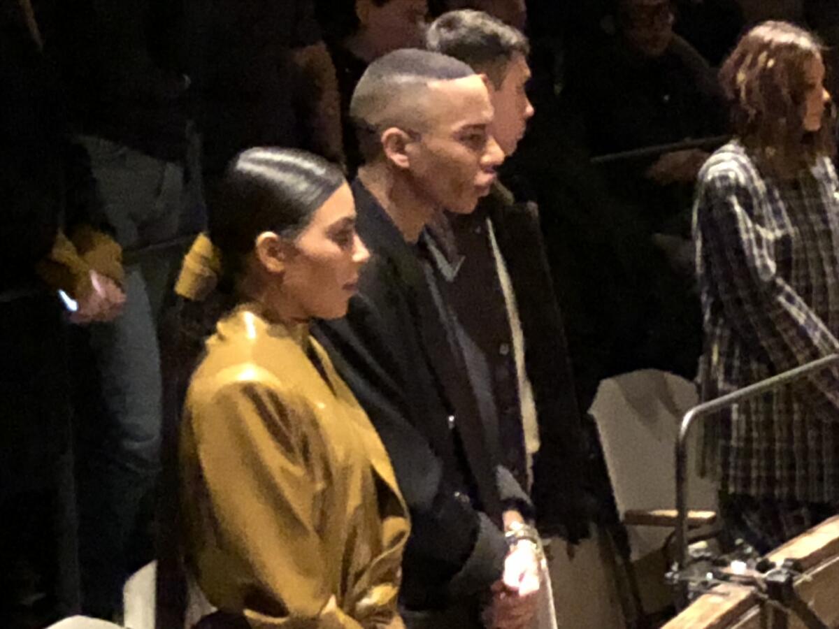 Kim Kardashian West and Olivier Rousteing at Sunday Service