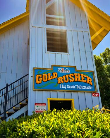 A view of Gold Rusher at Six Flags Magic Mountain, California.