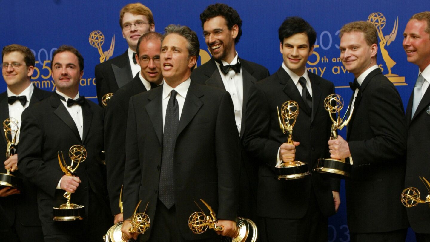 "The Daily Show" won the Primetime Emmy Award for variety, music or comedy series for 10 consecutive years from 2003 to 2012. In 2013, the award went to another Comedy Central show, "The Colbert Report."