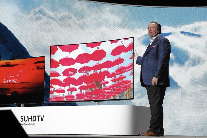 Joe Stinziano, executive vice president of Samsung Electronics America, says the company’s SUHD TVs offer brighter, lifelike images without distortion.