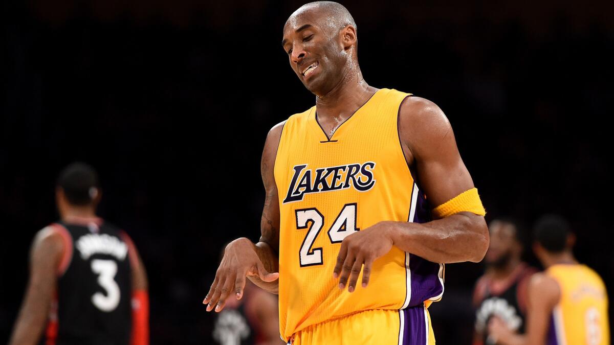 Kobe Bryant is averaging 31.1 minutes a game, tops on the Lakers.