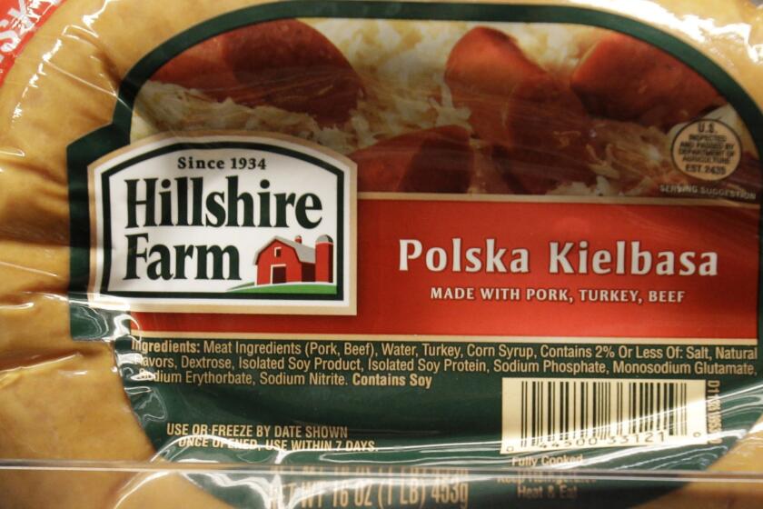 Hillshire Farm sausage on display at a grocery store in Palo Alto in January 2011.