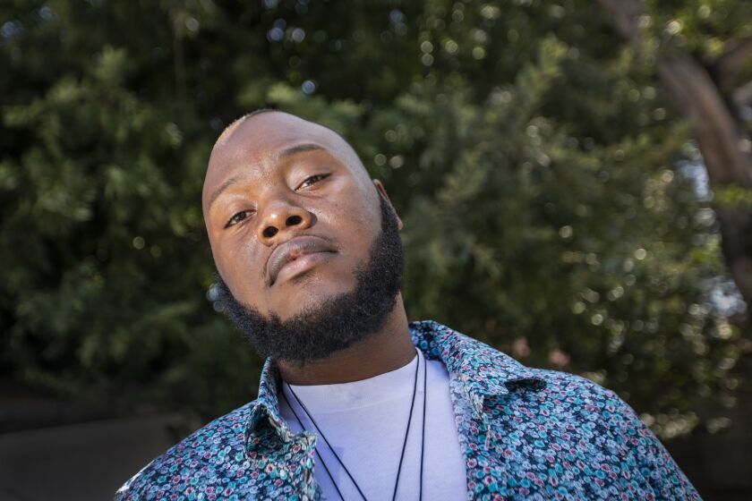 LOS ANGELES, CA - JUNE 04: Trusion Daniels, shown at his Los Angeles apartment, previously worked as a chef at LAX but has been laid off due to the coronavirus pandemic. Photo taken Thursday, June 4, 2020 in Los Angeles, CA. (Allen J. Schaben / Los Angeles Times)