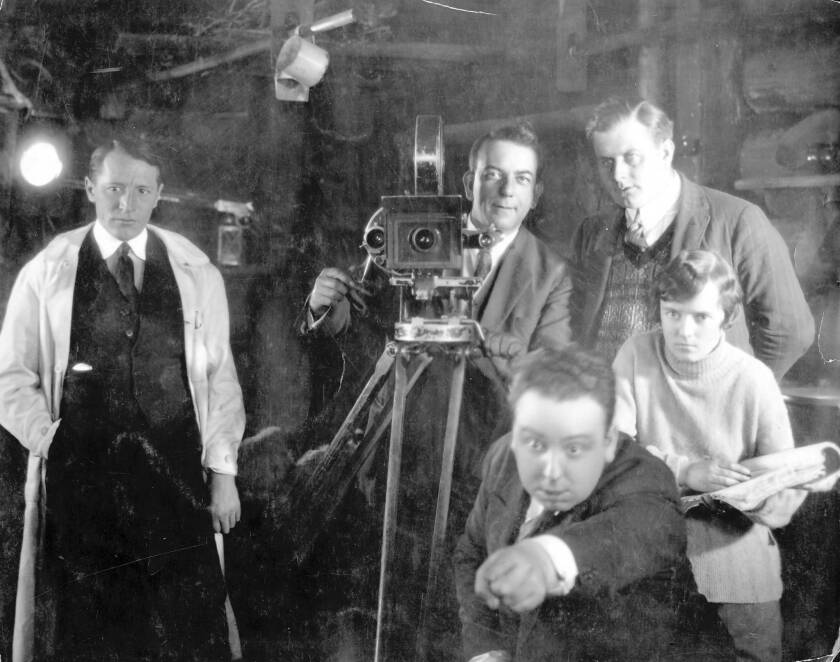 Alfred Hitchcock directs "The Mountain Eagle," 1926.