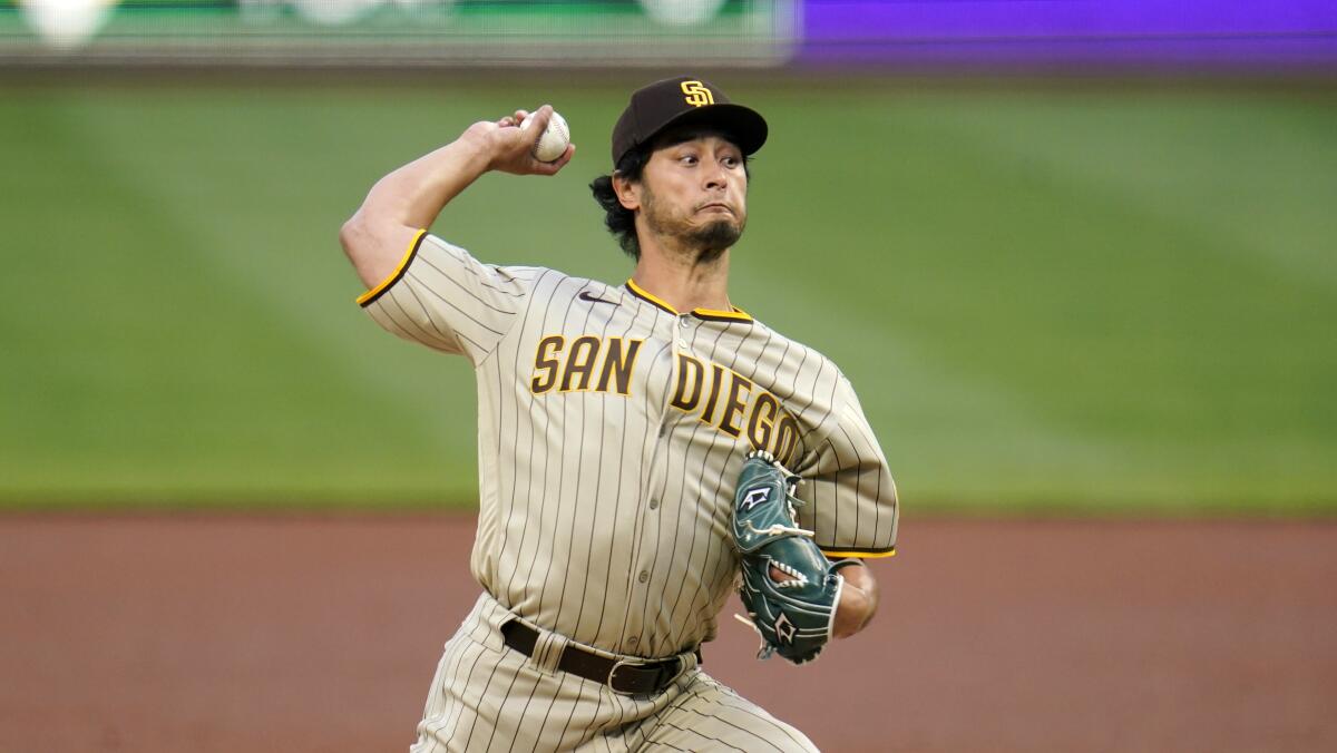 San Diego Padres starting pitcher Yu Darvish delivers during a game against the Pittsburgh Pirates on Monday.