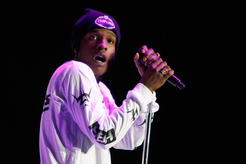 NEW YORK, NY - MAY 05: Rapper A$AP Rocky performs during Rihanna "Diamonds" World Tour at Barclays Center on May 5, 2013 in the Brooklyn burough of New York City. (Photo by Mike Lawrie/Getty Images)