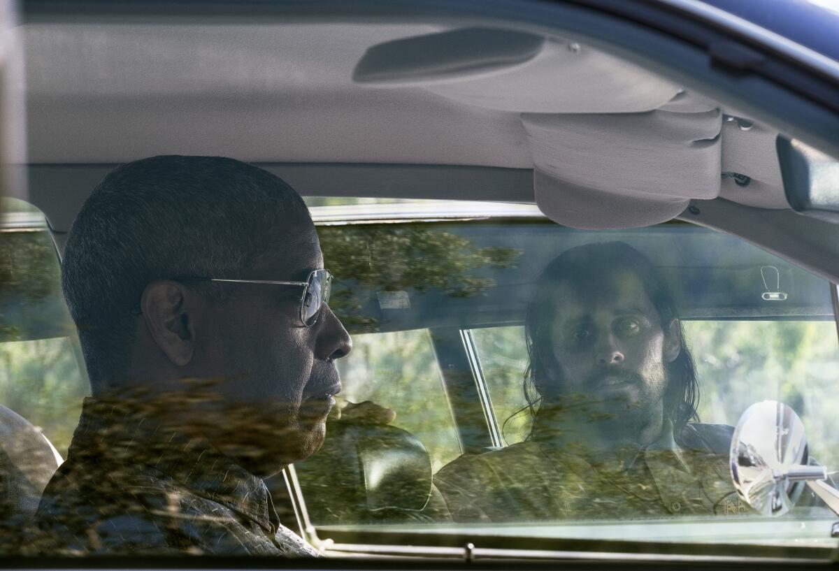 Denzel Washington, left, and Jared Leto in "The Little Things."