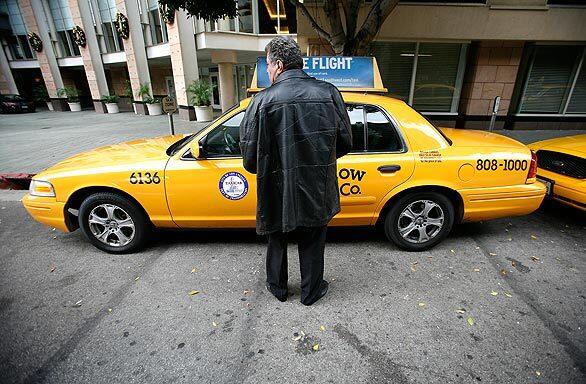 hailing taxis in L.A. - cabbie
