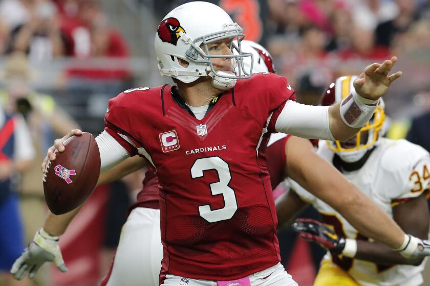 Carson Palmer completed 24 of 44 passes for 250 yards and two touchdowns in Arizona's 30-20 victory over Washington.