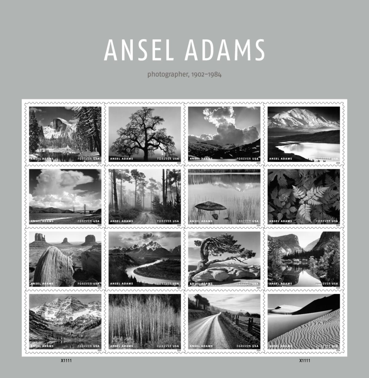 The U.S. Postal Service will be issuing a new set of stamps celebrating the photography of Ansel Adams.