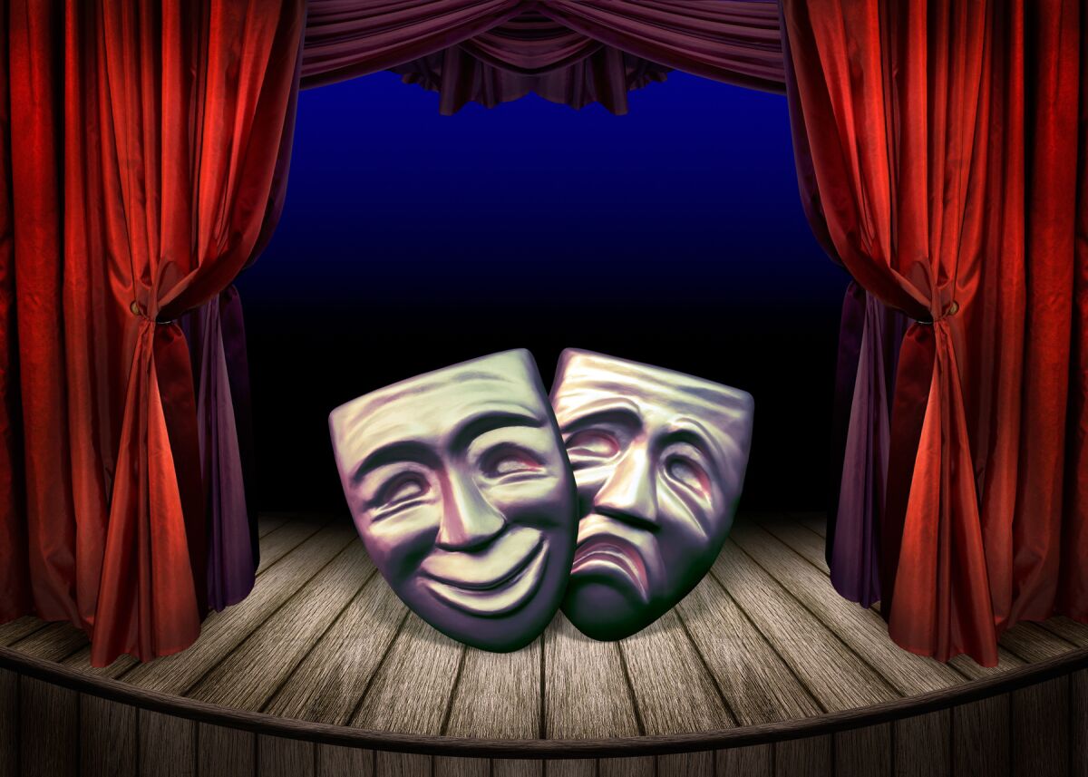 theater masks and stage