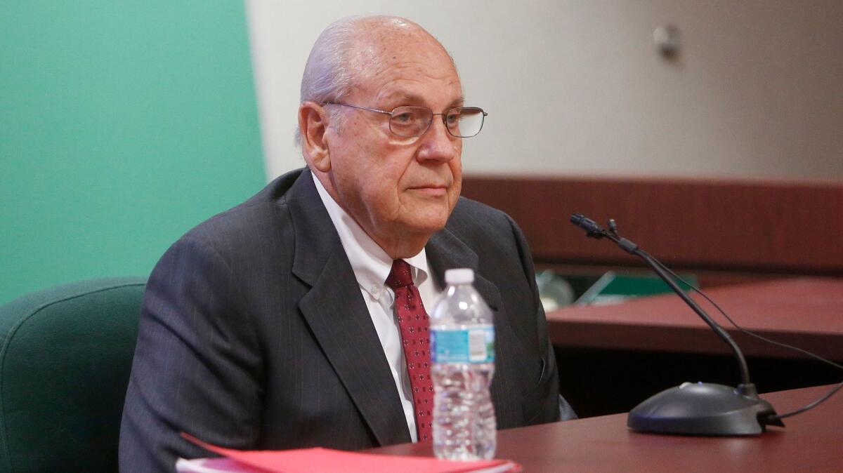 Curtis Reeves, charged with second-degree murder, testifies at a hearing in Dade City, Fla., on Feb. 28.