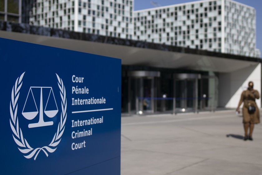 FILE - The exterior view of the International Criminal Court in The Hague, Netherlands, March 31, 2021. International Criminal Court judges have issued arrest warrants for three men wanted on suspicion of committing war crimes during the 2008 Russo-Georgian War, the court announced Thursday, June 30, 2022. The Hague-based court opened an investigation into the conflict, which killed hundreds and left thousands of civilians displaced, in 2016. (AP Photo/Peter Dejong, File)