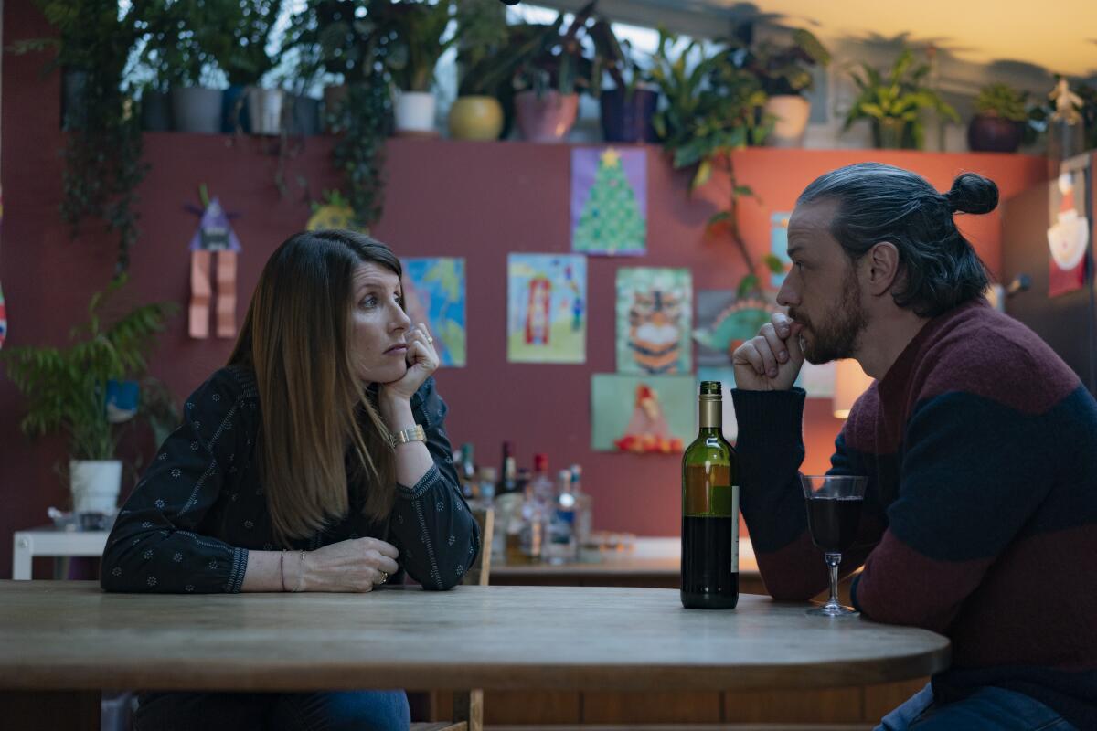 Sharon Horgan (left) and James McAvoy (right) star in Stephen Daldry's 'Together,' a Bleecker Street release.