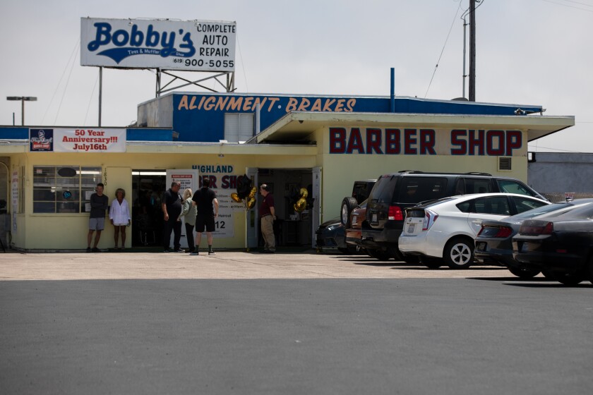Highland Barber Shop, as seen during its 50th anniversary at National City on Saturday, July 16, 2022.
