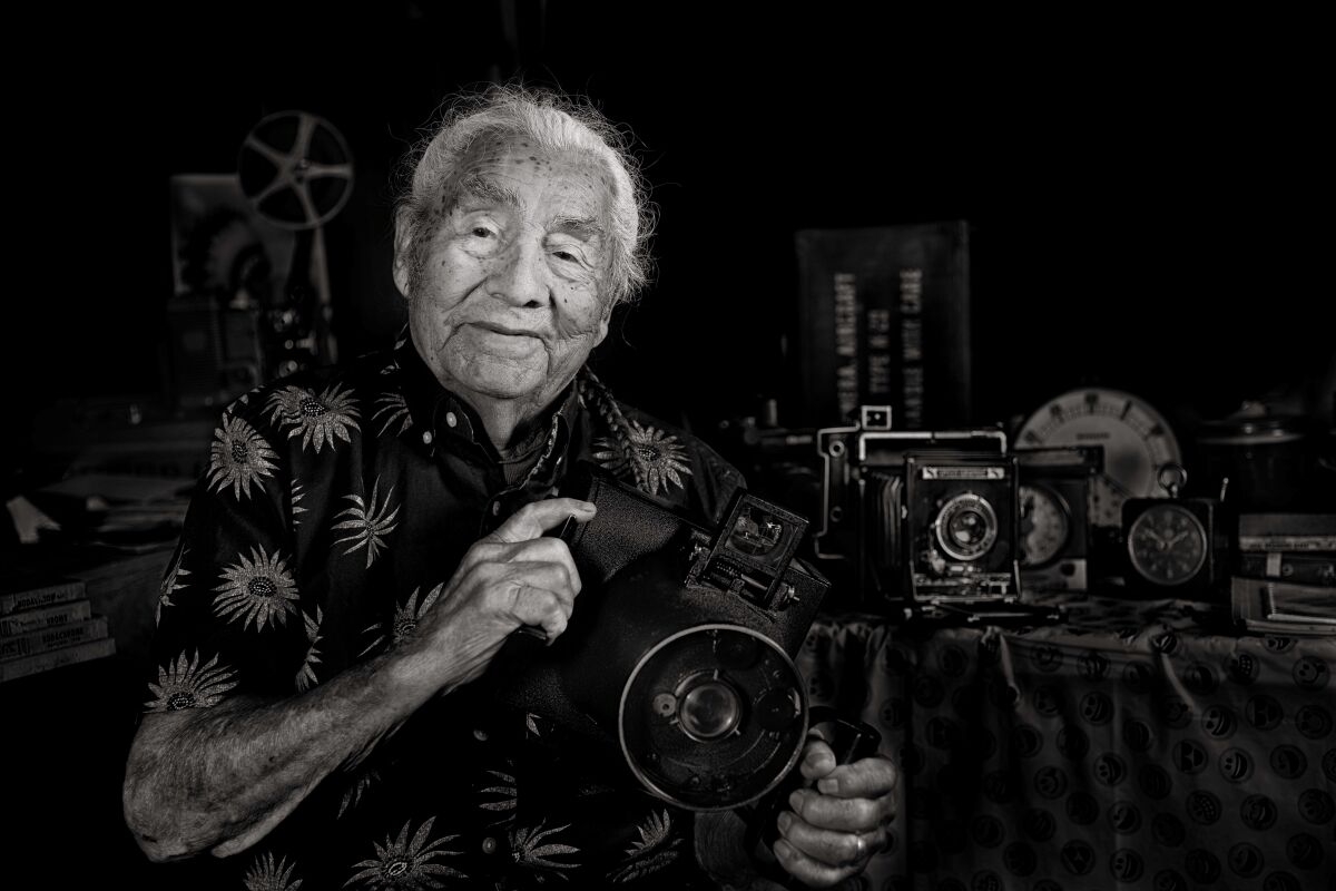 World War II Navy photographer Joe Renteria, who died, in 2021, photographed by Mickey Strand 