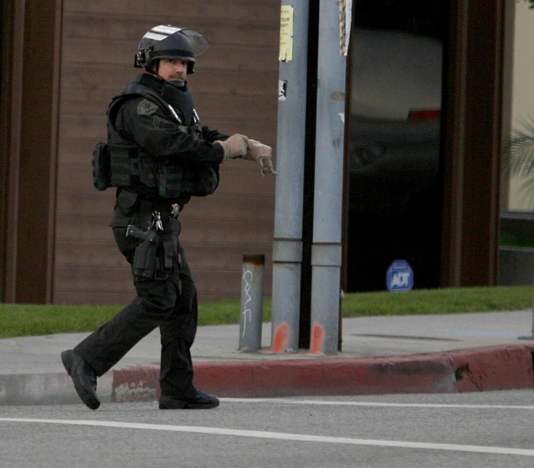 Photo Gallery: Suspicious package detonated at Temple Sinai of Glendale by bomb squad`