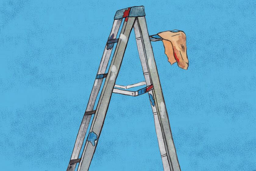 illustration of an aluminum ladder stained with paint