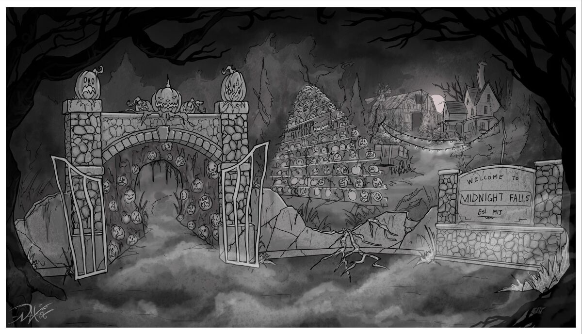 Concept art for the revamped version of the Los Angeles Haunted Hayride.