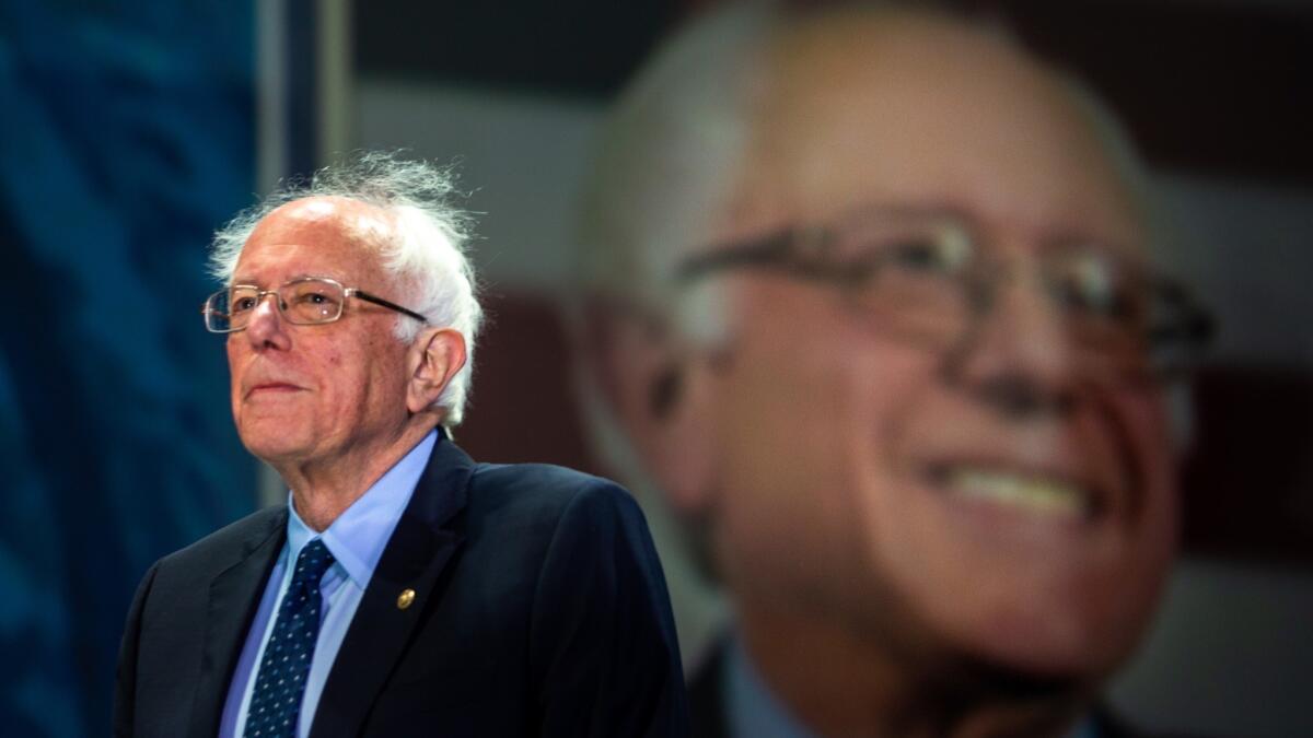 Bernie Sanders speaks Sunday at the California state Democratic Party convention in San Francisco.