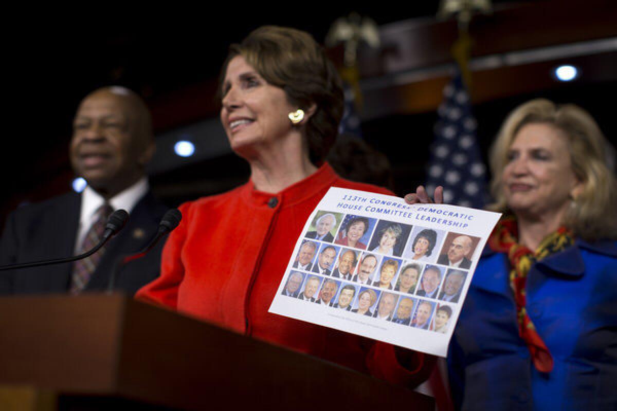 House Minority Leader Nancy Pelosi (D-Calif.) contrasts Democratic committee leaders with their Republican counterparts.
