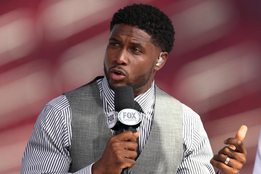 LOS ANGELES, CALIFORNIA - SEPTEMBER 20: Former USC running back Reggie Bush attends the USC game against Utah as a guest on the pregame show on Fox Sports at Los Angeles Memorial Coliseum on September 20, 2019 in Los Angeles, California. (Photo by Meg Oliphant/Getty Images)