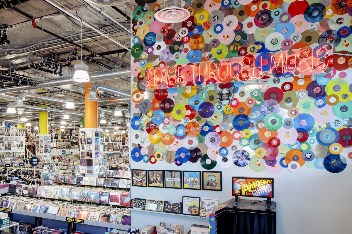 The interior of Amoeba record store.