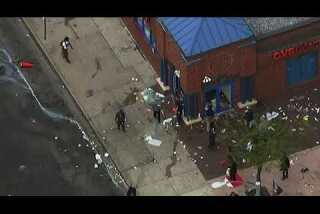 Looters target stores in Baltimore