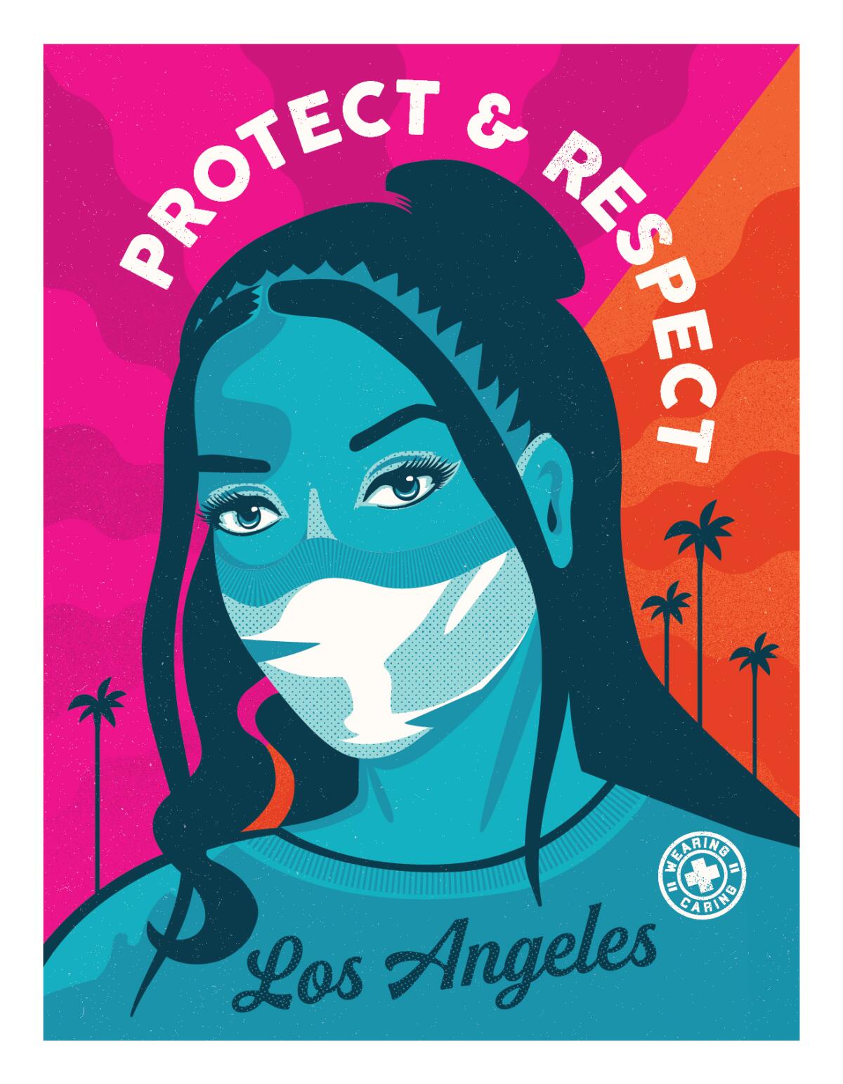 Mayor Garcetti revealed this poster, designed by Camila Lonis of Shepard Fairey’s Studio Number One, on Wednesday.  