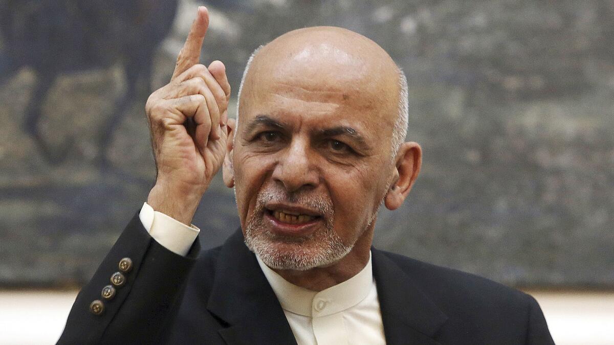 Afghan President Ashraf Ghani, shown in July, said after Trump's comments that he had “urged clarification through diplomatic sources."