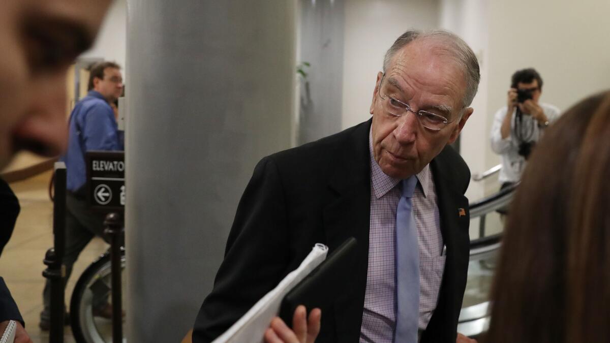 Not your average family farmer: Sen. Chuck Grassley (R-Iowa), owner of a soybean farm, will apply for government subsidies for farmers hurt by Trump's trade war, which he supports.