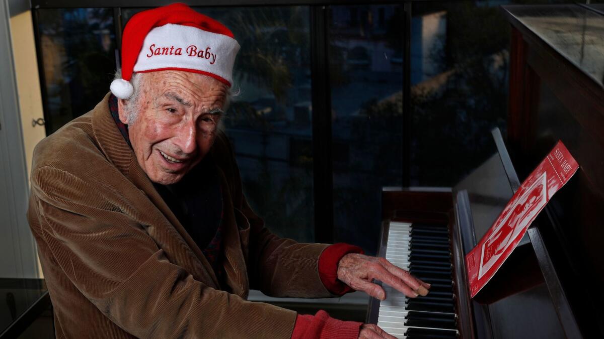 Songwriter Phil Springer, 91, is photographed at his daughter's home in Pacific Palisades on Dec. 4.