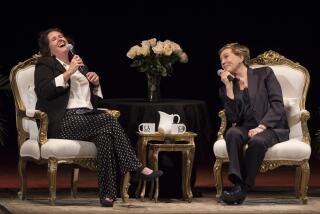 Los Angeles, CA - November 18, 2019 - Julie Andrews, right, appeared at the Orpheum Theatre in conversation with Mary McNamara. The Los Angeles Times Ideas Exchange partnered with the L.A. Times Book Club for the sold out event. Over 2000 people attended. (Photo by Ana Venegas) Los Angeles Times Ideas Exchange, in partnership with the L.A. Times Book Club,
