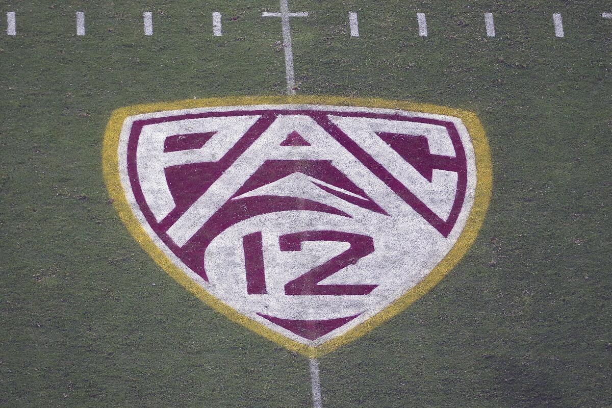 The Pac-12 logo is displayed on the field at Sun Devil Stadium