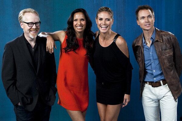 The reality TV host Round Table participants included, from left, Adam Savage of "Mythbusters," Padma Lakshmi of "Top Chef," Heidi Klum of "Project Runway," and Phil Keoghan of "The Amazing Race."