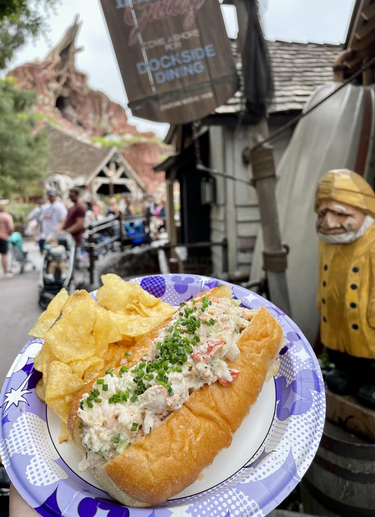 The lobster roll at Harbour Galley at Disneyland.