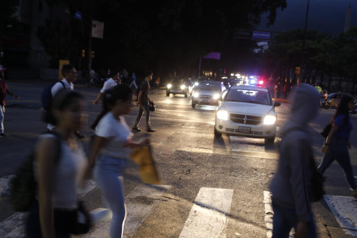 A blackout in Caracas, Venezuela.