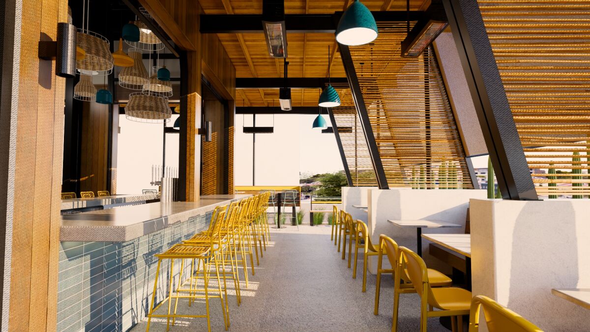 An artist's rendering of Pure Taco, which will open later this month in Carlsbad.