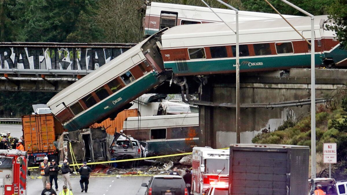 President Trump used the Dec. 18 fatal derailment of an Amtrak train in Washington state as a talking point to hype an infrastructure plan.