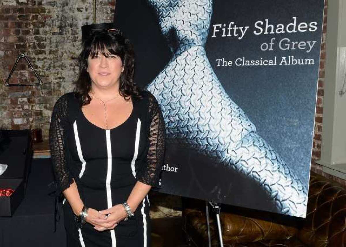 Author E.L. James poses at the "Fifty Shades Of Grey: The Classical Album" launch event at the Soho House in New York.