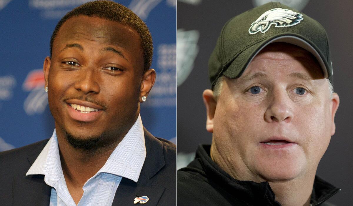 Running back LeSean McCoy, left, says he was surprised when he was traded by Coach Chip Kelly and the Philadelphia Eagles.