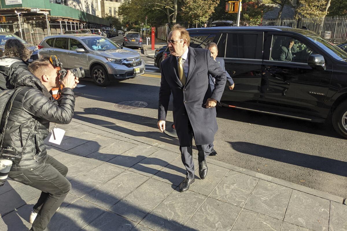 Actor Kevin Spacey arrives at federal court